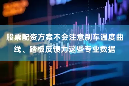 股票配资方案不会注意刹车温度曲线、踏板反馈力这些专业数据