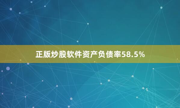 正版炒股软件资产负债率58.5%